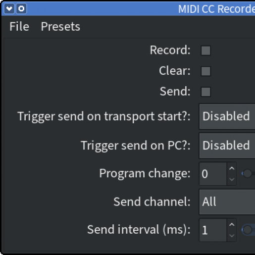 MIDICCRecorder generic UI in jalv
